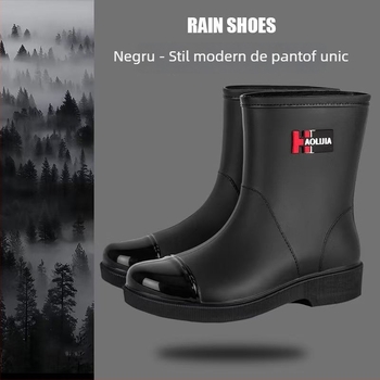 Ghete de ploaie pentru femei din EVA, partea superioară EVA, înălțimea medie a tibiei, talpă din cauciuc antiderapant, toc plat, turnate dintr-o singură piesă, pentru purtare zilnică în exterior