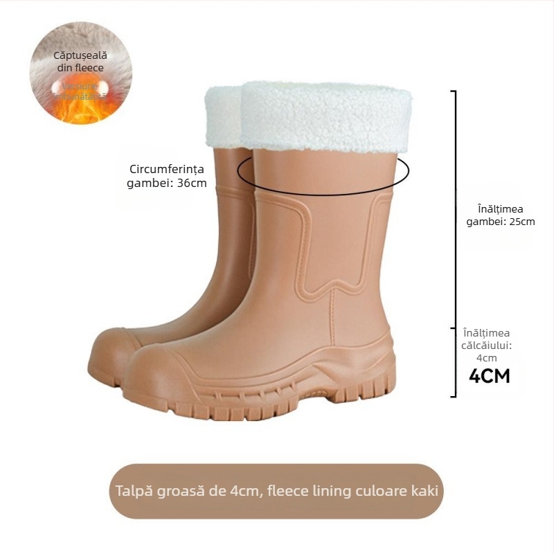 Cizme de ploaie din PVC pentru femei, impermeabile, gambă joasă, pull-on, funcțional outdoor