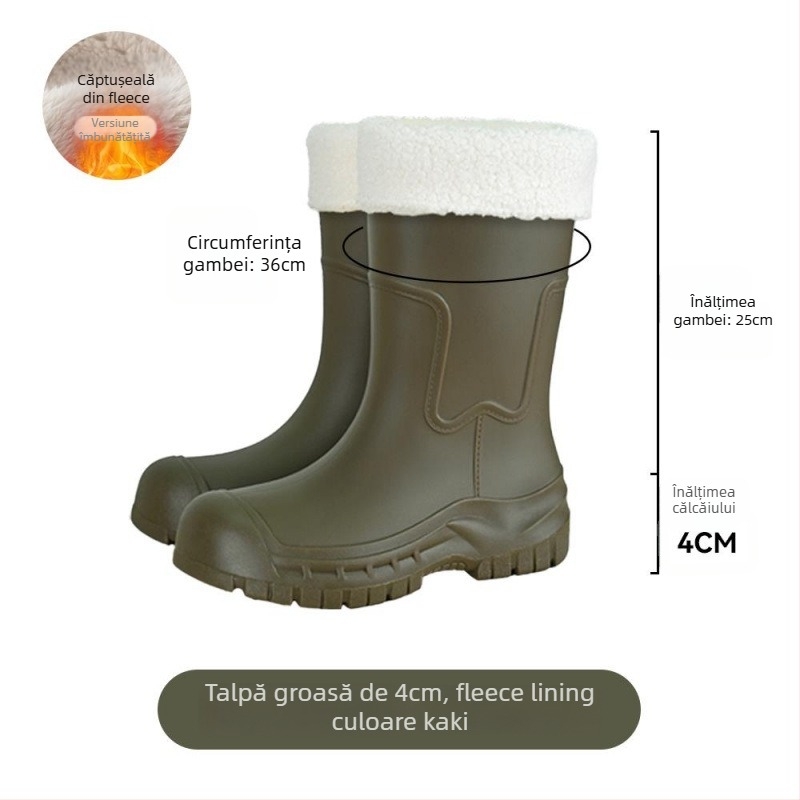 Cizme de ploaie din PVC pentru femei, impermeabile, gambă joasă, pull-on, funcțional outdoor