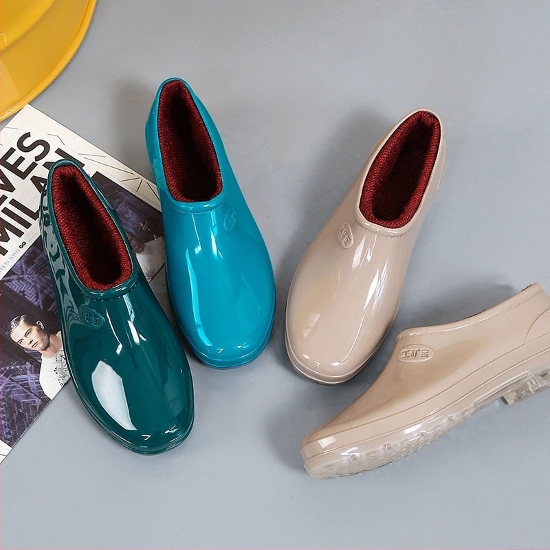 Ghete de ploaie pentru femei (Impermeabile; Antiderapante; Exterior PVC; Toc mic 1–3 cm; Pentru toate anotimpurile)