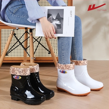 Ghete de ploaie unisex, joase, cu partea superioară din plastic, talpă antiderapantă, încălțăre ușoară, toc mic 1-3 cm, pentru toate anotimpurile