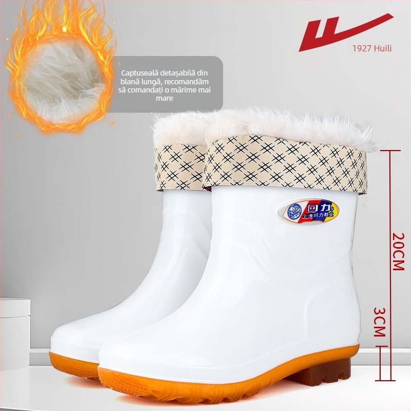 Ghete de ploaie unisex, joase, cu partea superioară din plastic, talpă antiderapantă, încălțăre ușoară, toc mic 1-3 cm, pentru toate anotimpurile
