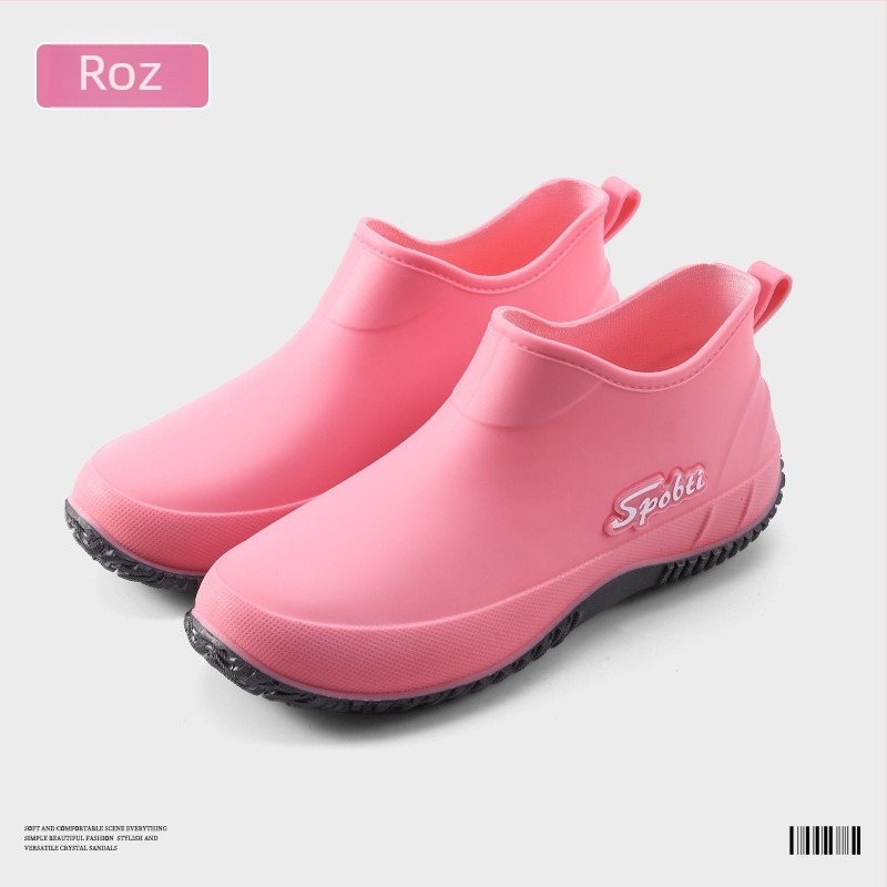 Ghete de ploaie pentru femei, linie scurtă, impermeabile, antiderapante, rezistente la uzură, talpă moale, partea superioară din PVC.