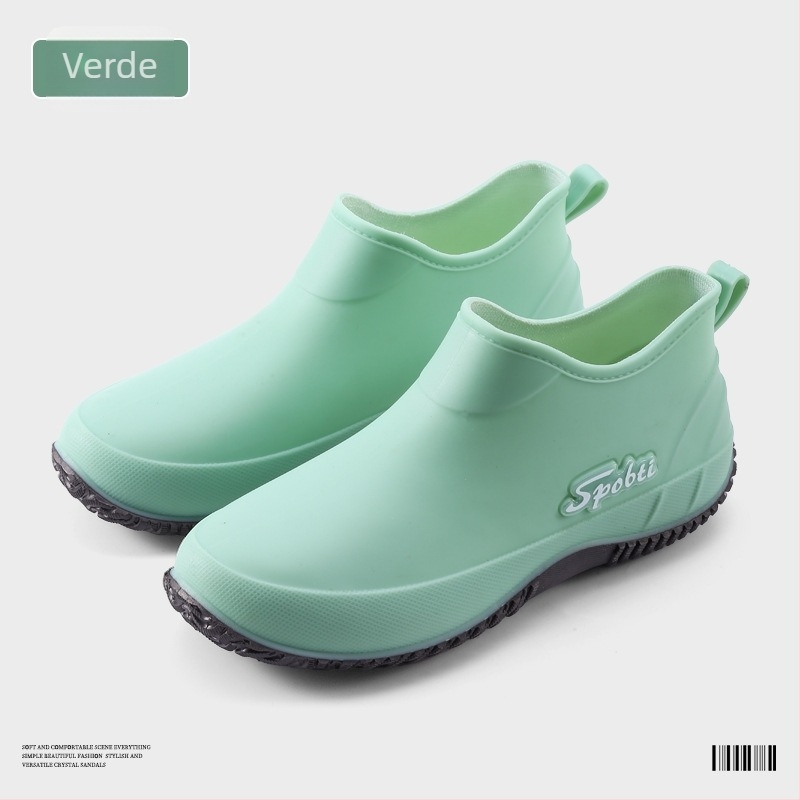 Ghete de ploaie pentru femei, linie scurtă, impermeabile, antiderapante, rezistente la uzură, talpă moale, partea superioară din PVC.