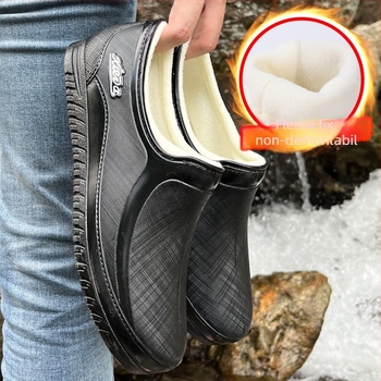 Ghete de ploaie din PVC pentru femei, talie joasă, impermeabile, căptușite cu fleece, pentru primăvară și toamnă