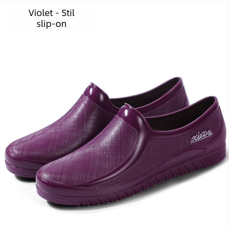 Ghete de ploaie din PVC pentru femei, talie joasă, impermeabile, căptușite cu fleece, pentru primăvară și toamnă