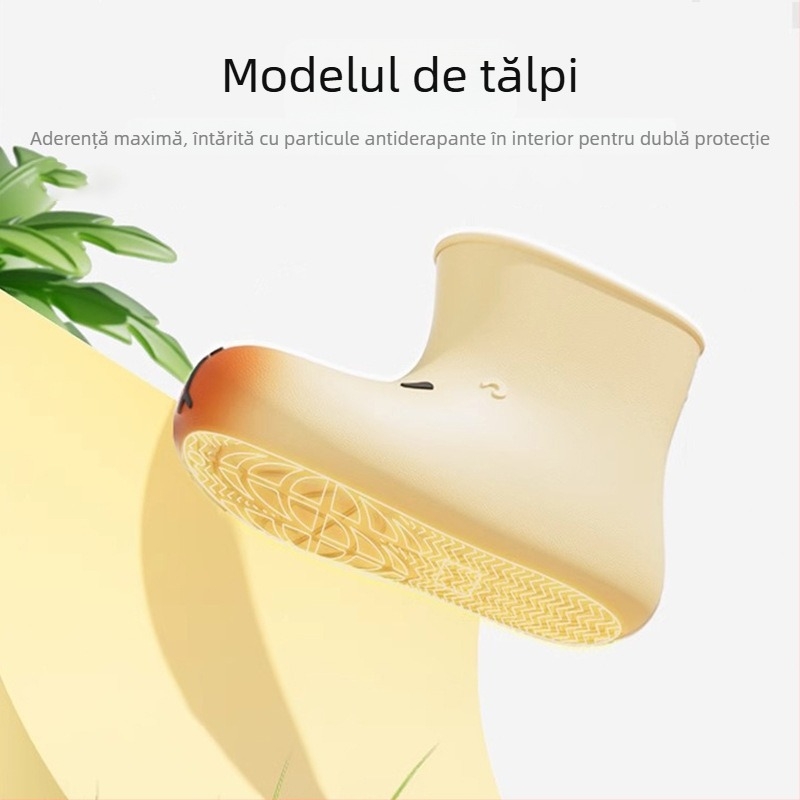 Cizme de ploaie pentru femei până la gambe, cu talpă groasă, impermeabile, anti-derapare, partea superioară din plastic