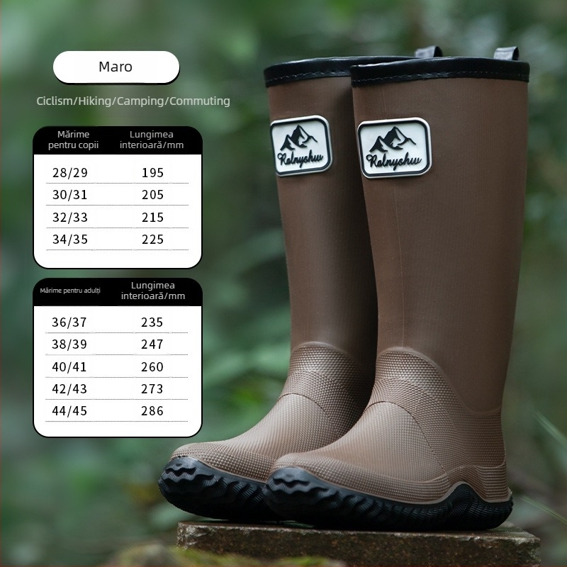 Cizme de ploaie pentru femei RainyShow - pliabile, cilindru înalt, impermeabile, PVC partea superioară, patru sezoane