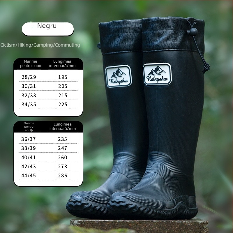 Cizme de ploaie pentru femei RainyShow - pliabile, cilindru înalt, impermeabile, PVC partea superioară, patru sezoane