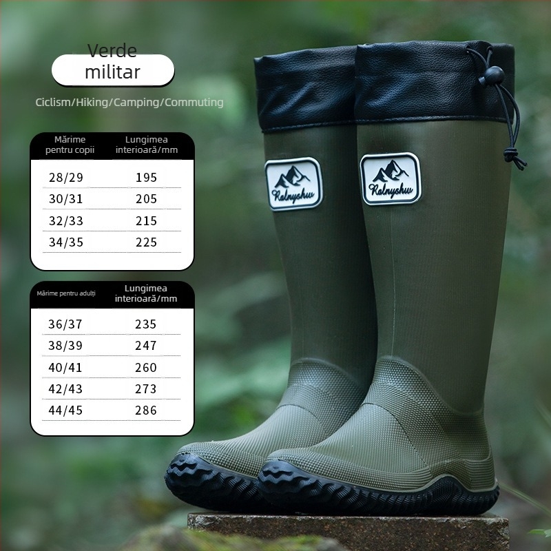 Cizme de ploaie pentru femei RainyShow - pliabile, cilindru înalt, impermeabile, PVC partea superioară, patru sezoane