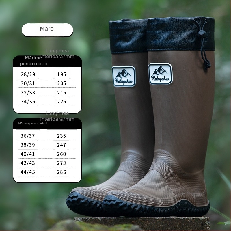 Cizme de ploaie pentru femei RainyShow - pliabile, cilindru înalt, impermeabile, PVC partea superioară, patru sezoane