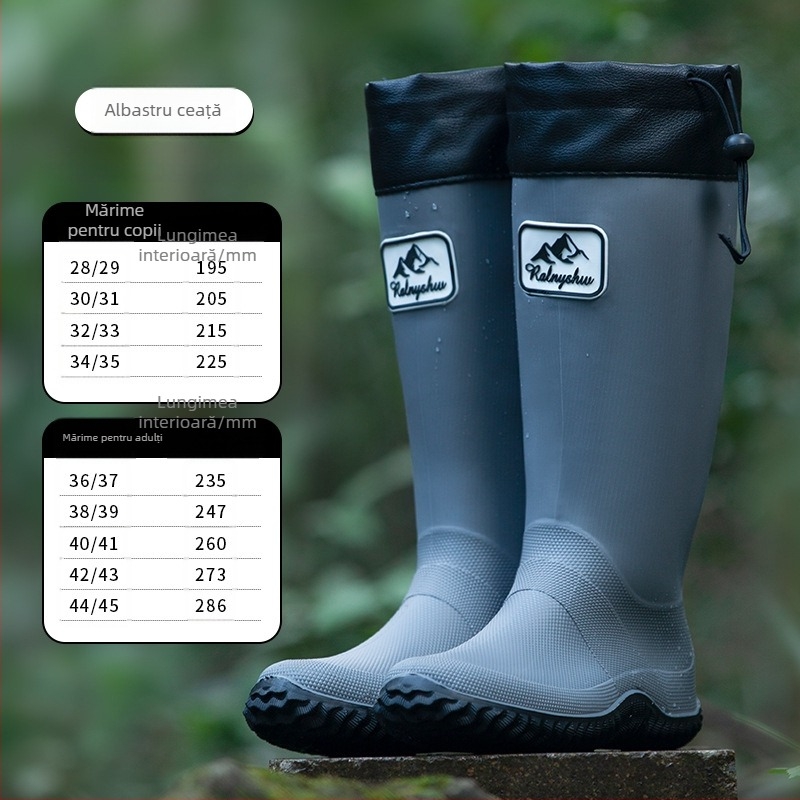 Cizme de ploaie pentru femei RainyShow - pliabile, cilindru înalt, impermeabile, PVC partea superioară, patru sezoane