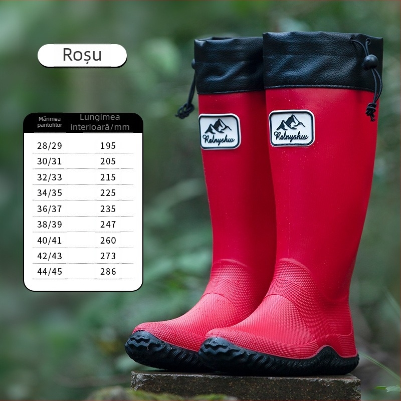 Cizme de ploaie pentru femei RainyShow - pliabile, cilindru înalt, impermeabile, PVC partea superioară, patru sezoane