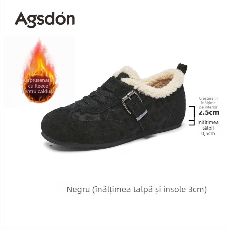 Pantofi sport dama iarnă înalți, stil armată germană, talpă groasă, exterior din piele artificială, căptușeală caldă, șiret frontal