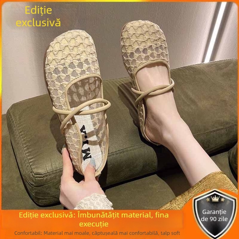 Pantofi Mary Jane pentru femei, cu degetul închis, partea superioară din microfibră, talpă din cauciuc; ușori, uscare rapidă, echilibru – Primăvara 2024