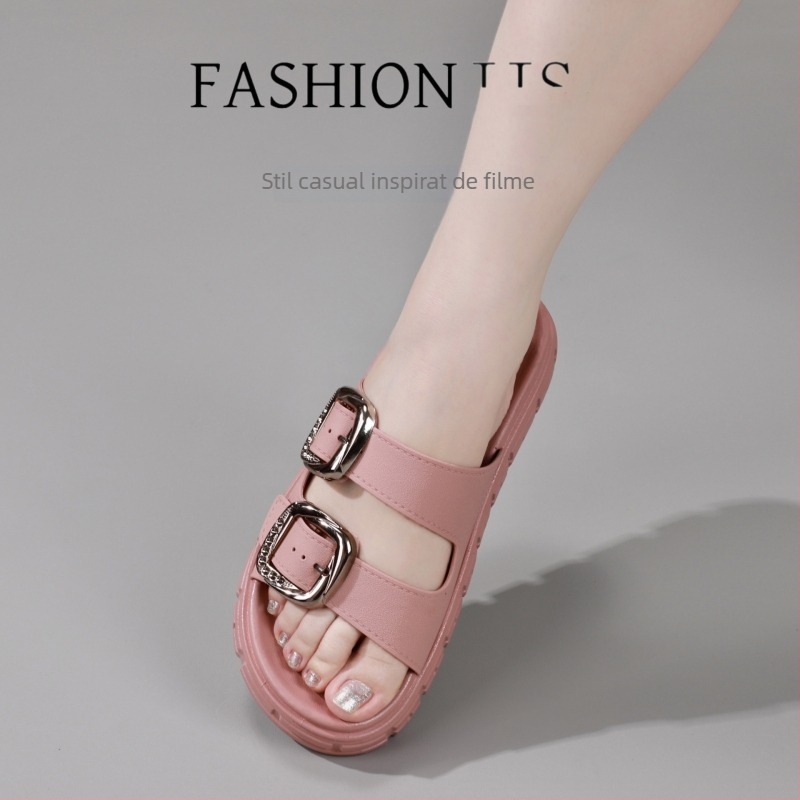 Sandale casual cu partea superioară din PVC și talpă din PVC, vârf rotund, fără căptușeală