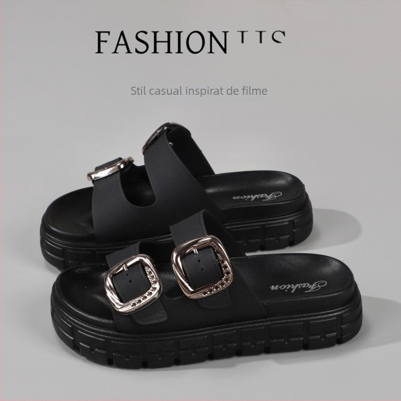 Sandale casual cu partea superioară din PVC și talpă din PVC, vârf rotund, fără căptușeală