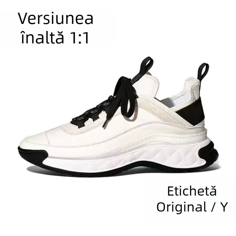 Pantofi sport unisex din piele cu creștere a înălțimii, interior din piele, talpă din cauciuc, Tehnologie Flying Line