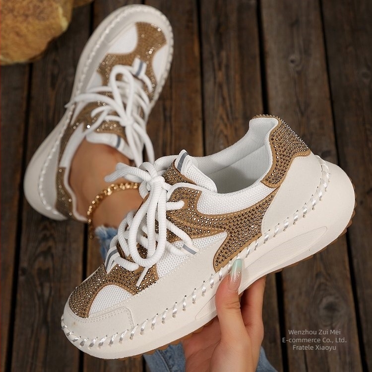 Adidași casual cu șireturi, talpă cu platformă groasă, partea superioară PU și talpă din cauciuc, pentru toate anotimpurile