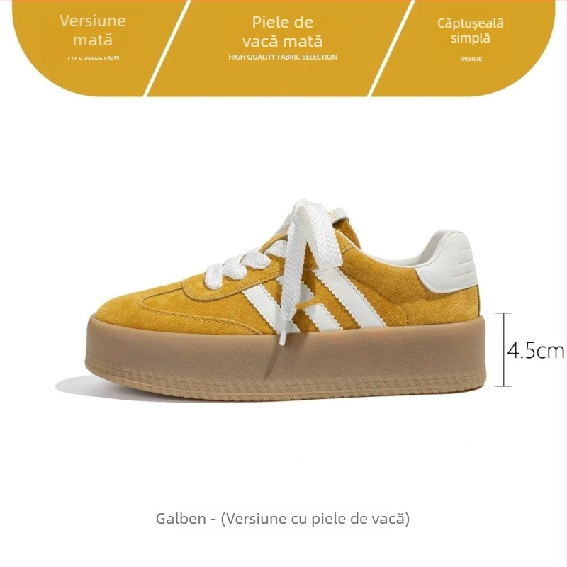 Pantofi sport dama din pânză, pantofi cu talpă groasă pentru creșterea înălțimii, primăvara 2025