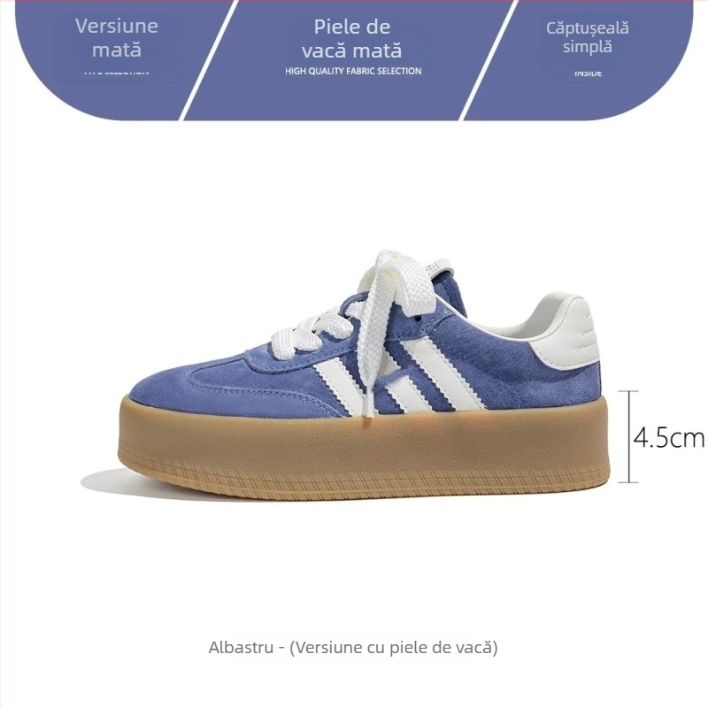 Pantofi sport dama din pânză, pantofi cu talpă groasă pentru creșterea înălțimii, primăvara 2025