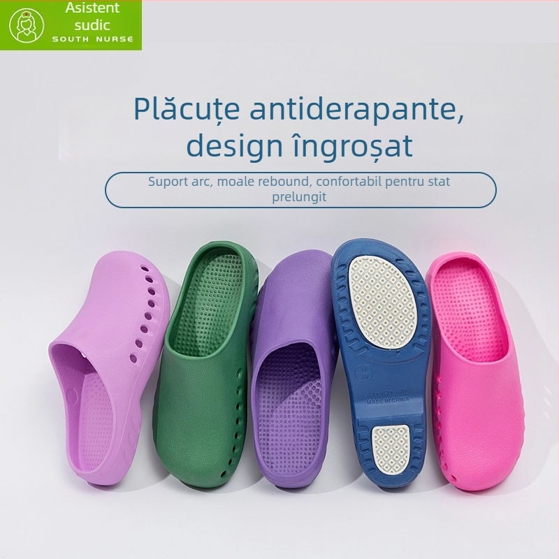 Southnurse încălțăminte EVA pentru sala de operații, protecție antiaderentă, vârf închis, talpă turnată prin injecție, toc înclinat, respirabilă și confortabilă