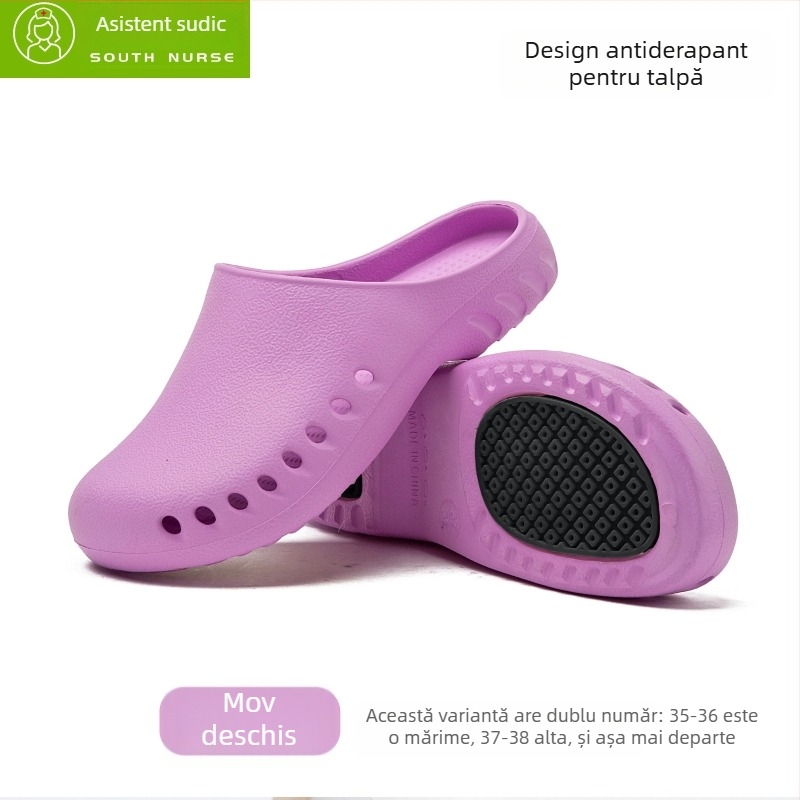 Southnurse încălțăminte EVA pentru sala de operații, protecție antiaderentă, vârf închis, talpă turnată prin injecție, toc înclinat, respirabilă și confortabilă