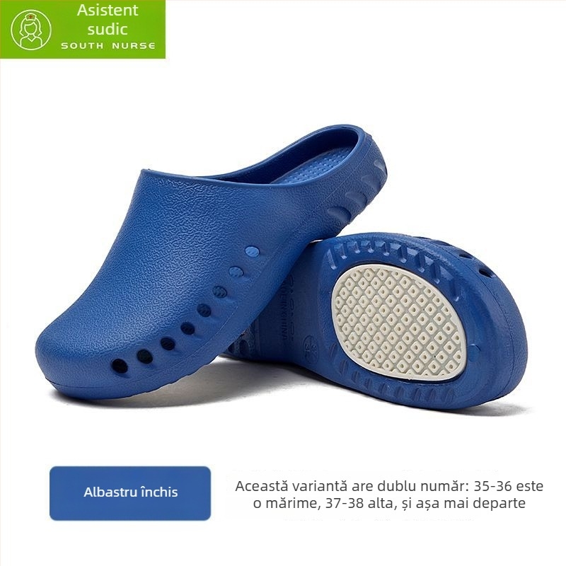 Southnurse încălțăminte EVA pentru sala de operații, protecție antiaderentă, vârf închis, talpă turnată prin injecție, toc înclinat, respirabilă și confortabilă