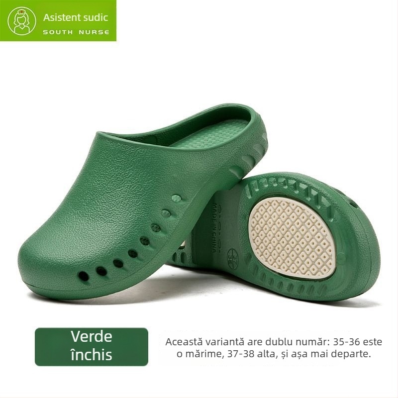 Southnurse încălțăminte EVA pentru sala de operații, protecție antiaderentă, vârf închis, talpă turnată prin injecție, toc înclinat, respirabilă și confortabilă