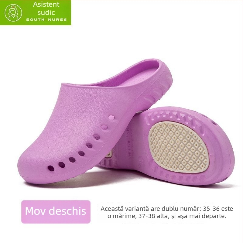 Southnurse încălțăminte EVA pentru sala de operații, protecție antiaderentă, vârf închis, talpă turnată prin injecție, toc înclinat, respirabilă și confortabilă