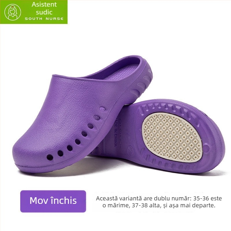 Southnurse încălțăminte EVA pentru sala de operații, protecție antiaderentă, vârf închis, talpă turnată prin injecție, toc înclinat, respirabilă și confortabilă