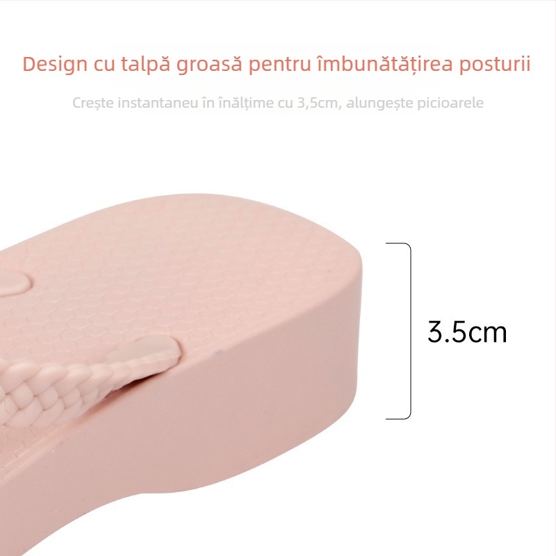 Hotmarzz șlapi wedges cu talpă antiderapantă, partea superioară PVC, formă deget în model herringbone, cod produs H.m.7140, vară 2025