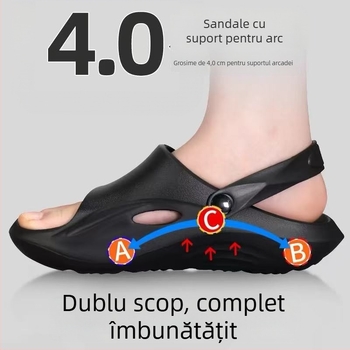 Sandale cu suport pentru arc și talpă EVA groasă de 5-8 cm, pentru uz casnic și exterior, antiderapante, stil coreean