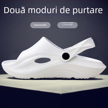 Sandale cu suport pentru arc și talpă EVA groasă de 5-8 cm, pentru uz casnic și exterior, antiderapante, stil coreean