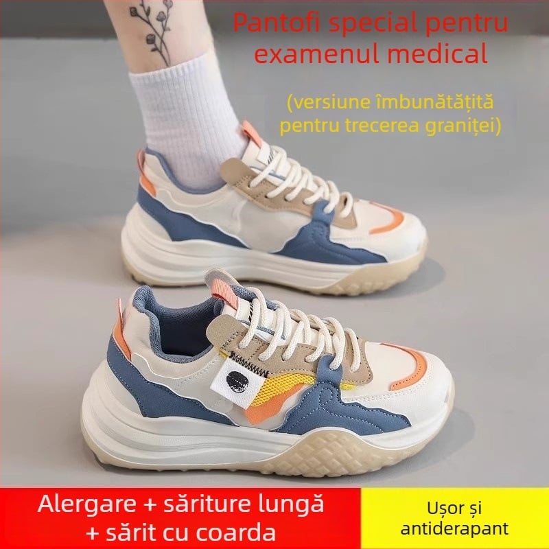 Pantofi sport pentru femei, ușori, cu amortizare, talpă antiderapantă, din microfibră.