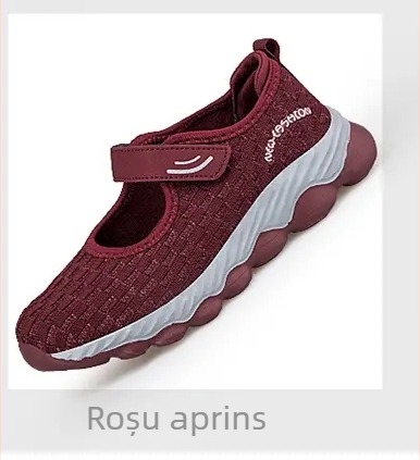 Încălțăminte unisex pentru plimbări cu șireturi, Flying-Weave pe exterior, vârf rotund, talon scăzut 1–3 cm, toamnă 2024