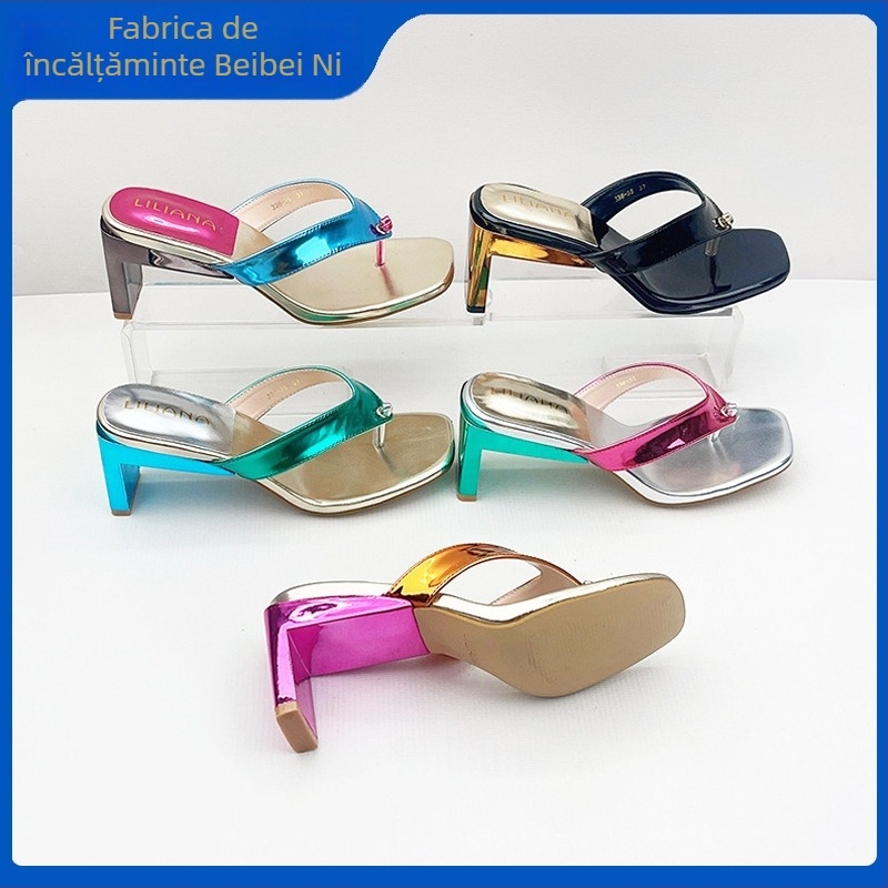 Sandale Bebeini cu o curea, vârf pătrat, partea superioară lucioasă, vara 2025