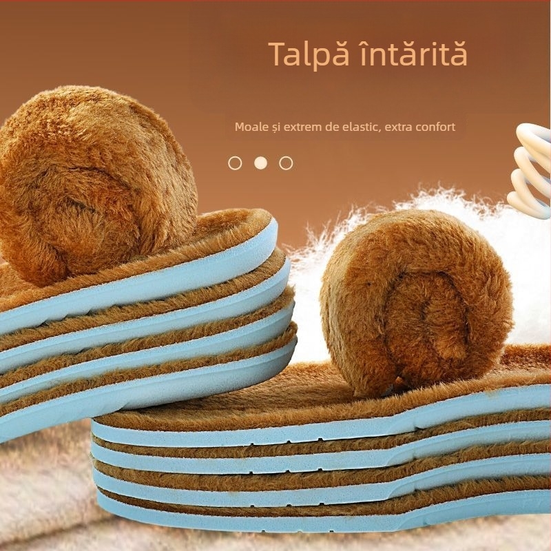 Insoles pentru cizme de iarnă – fleece căptușite, respirabile; model XY39; material: Dali cotton + long hair crystal velvet; talpă întreagă