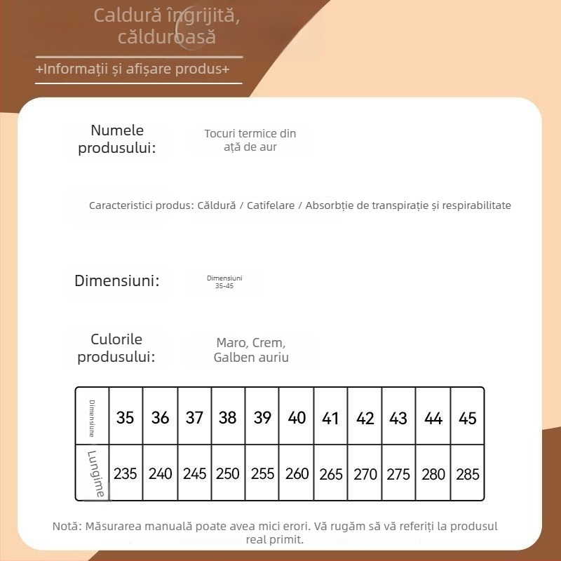 Insoles pentru cizme de iarnă – fleece căptușite, respirabile; model XY39; material: Dali cotton + long hair crystal velvet; talpă întreagă