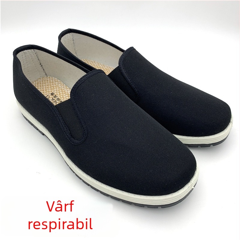 Pantofi de lucru din pânză, unisex — slip-on cu bandă elastică, respirabili, durabili, talpă din cauciuc