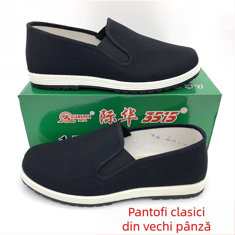 Pantofi de lucru din pânză, unisex — slip-on cu bandă elastică, respirabili, durabili, talpă din cauciuc