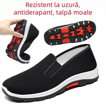 Pantofi din pânză unisex, vârf rotund, partea superioară din bumbac, talpă din cauciuc, construcție vulcanizată