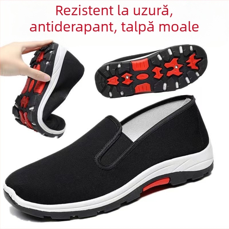 Pantofi din pânză unisex, vârf rotund, partea superioară din bumbac, talpă din cauciuc, construcție vulcanizată