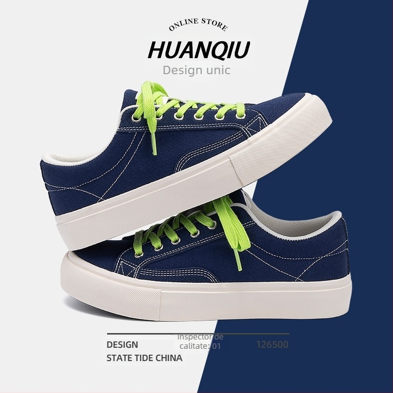 Pantofi de pânză pentru bărbați, cu șireturi, rezistenți la uzură (Upper: Canvas; Talpă: Composite bottom; Închidere: Lace-Up; Season: Summer 2025)