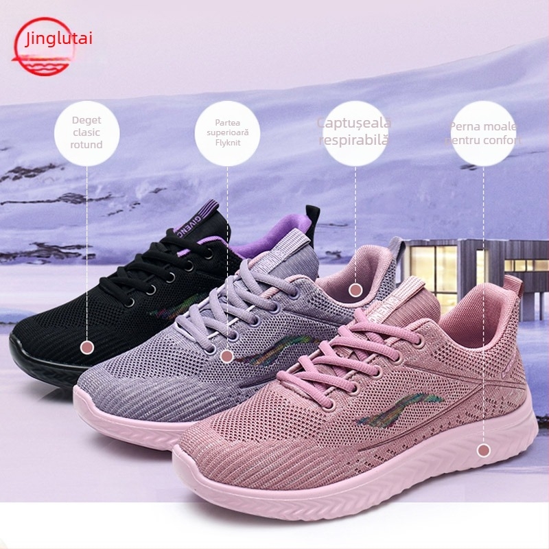 Pantofi sport casual bărbați cu partea superioară din plasă, respirabili, ușori, rezistenți la uzură, cu șireturi