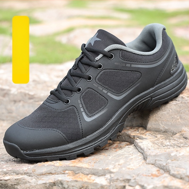 Pantofi de drumeție pe malul râului pentru bărbați, partea superioară din material textil, căptușeală din plasă, talpă din cauciuc, închidere cu șireturi