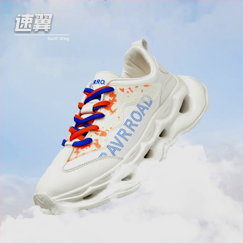 Adidași de alergare unisex cu talpă de înălțare, partea superioară din piele, căptușeală interioară din plasă respirabilă, ușori, închidere prin șireturi