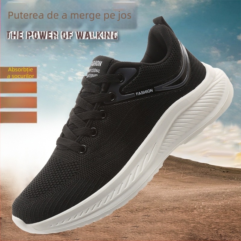 Pantofi de alergare unisex, din plasă pe partea superioară, talpă MD, închidere cu șireturi, branț din material textil