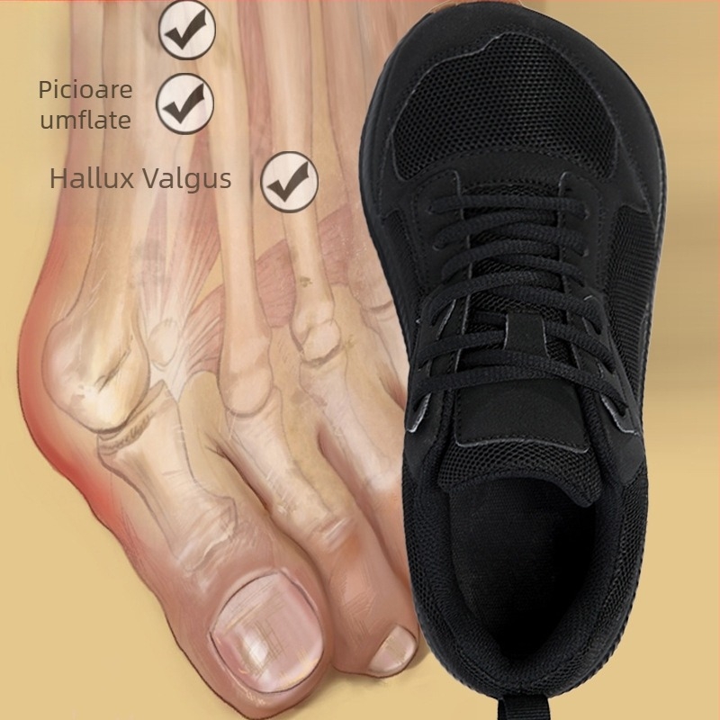 Pantofi de alergare unisex, cu talpă antiderapantă, upper din plasă respirabilă, închidere cu șireturi în față, vârf lat, pentru purtare zilnică, potriviți pentru toate anotimpurile.