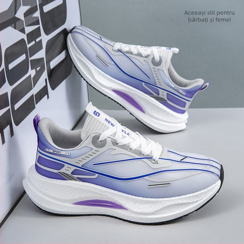 Pantofi de alergare, partea superioară din plasă, talpă din cauciuc, închidere cu șireturi, talpă EVA respirabilă